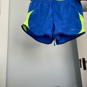 Nike Dri-Fit neon yellow and blue shorts